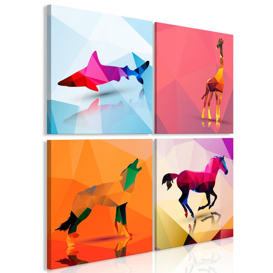 Canvas Print - Geometric Animals (4 Parts) - www.trendingbestsellers.com