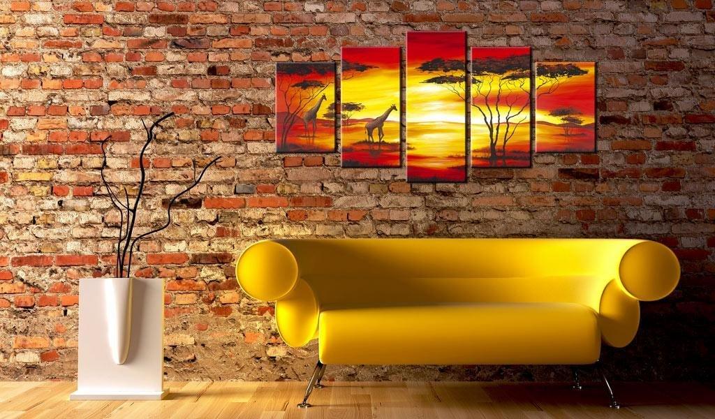 Canvas Print - Giraffes on the background with sunset - www.trendingbestsellers.com