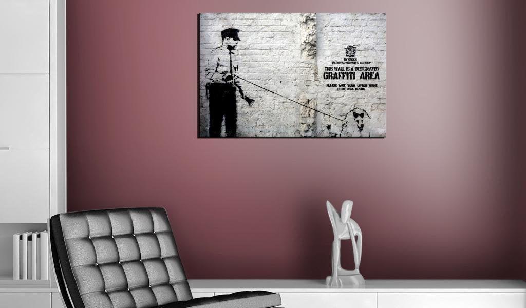 Canvas Print - Graffiti Area (Police and a Dog) by Banksy - www.trendingbestsellers.com