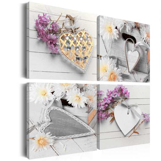 Canvas Print - Hearts and flowers - www.trendingbestsellers.com