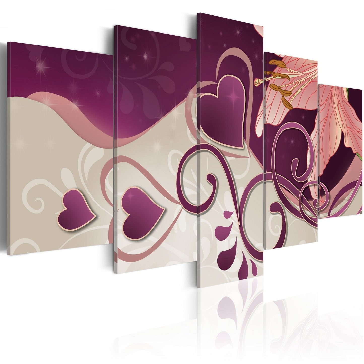 Canvas Print - Hearts and lily - www.trendingbestsellers.com