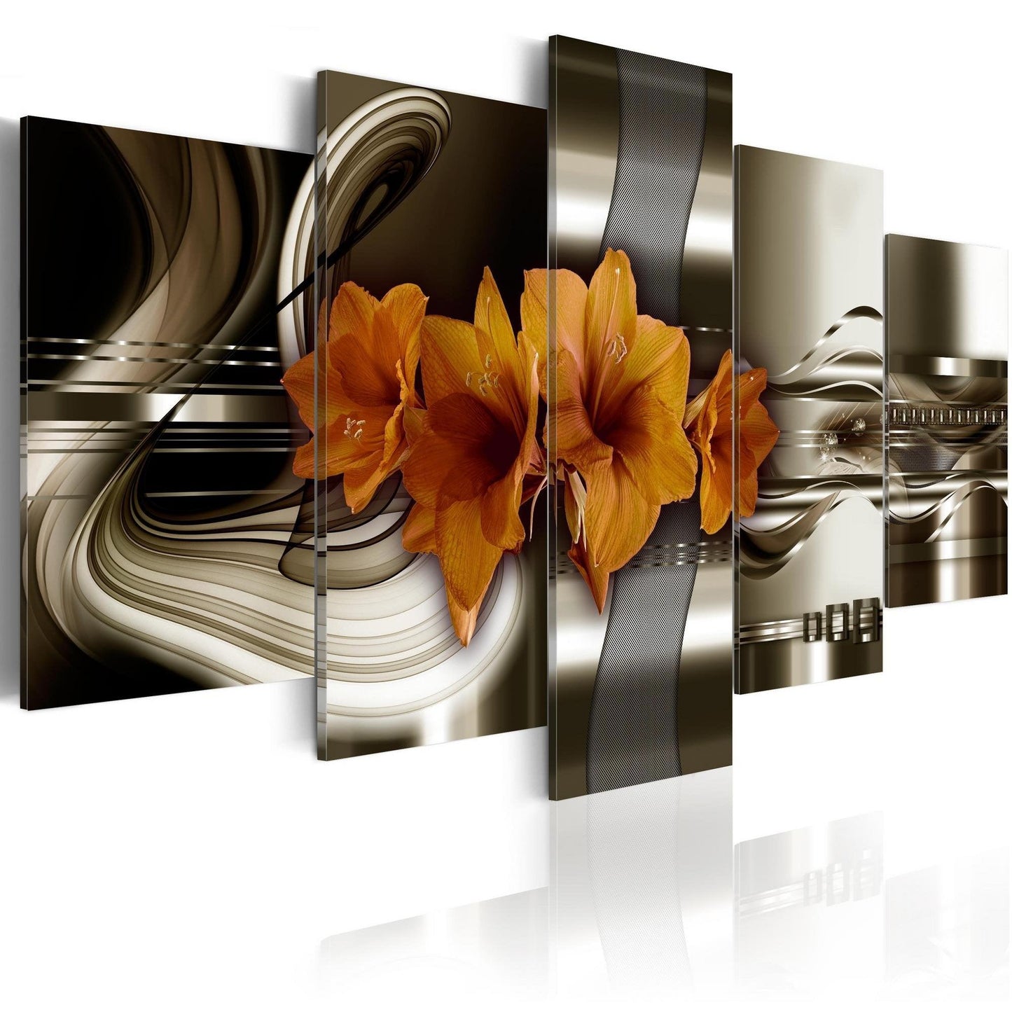 Canvas Print - Hippeastrum and Abstract Waves - www.trendingbestsellers.com