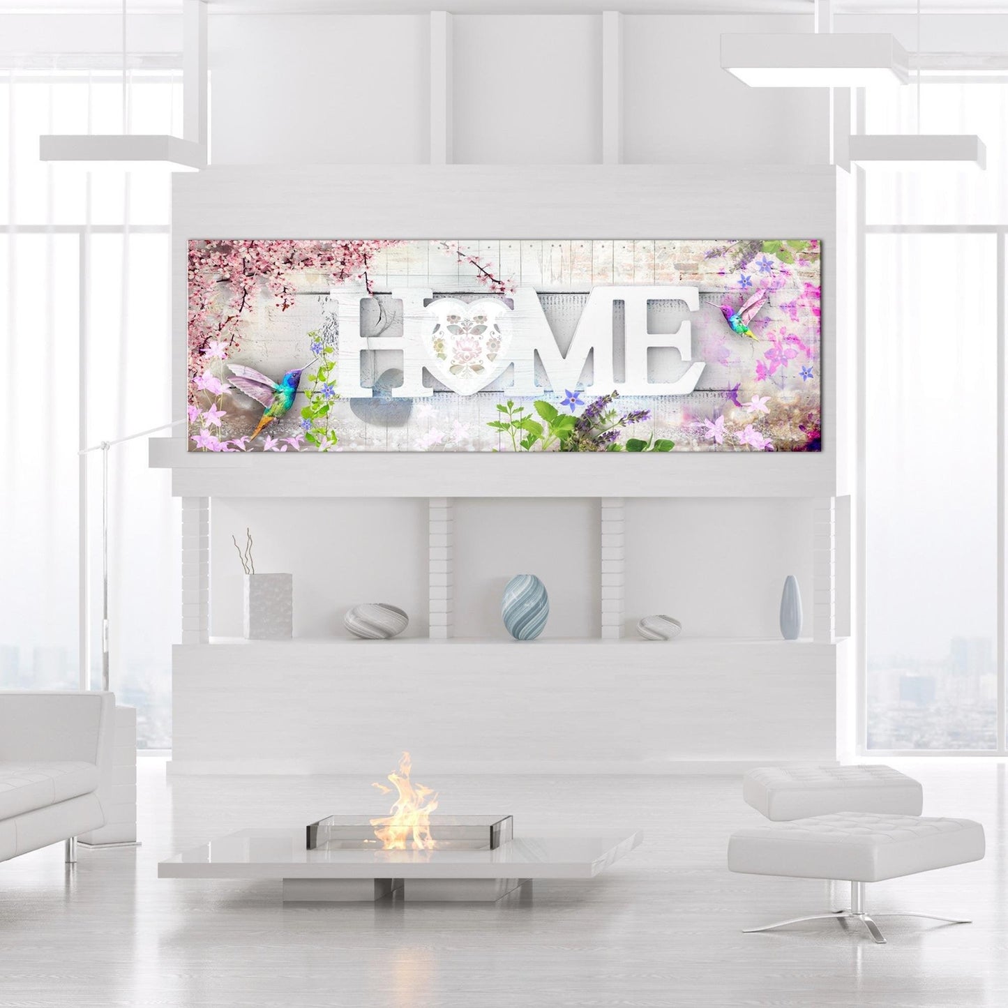 Canvas Print - Home and Hummingbirds (1 Part) Pink Narrow - www.trendingbestsellers.com