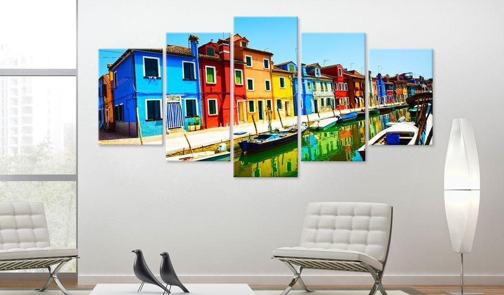 Canvas Print - Houses in the colors of the rainbow - www.trendingbestsellers.com
