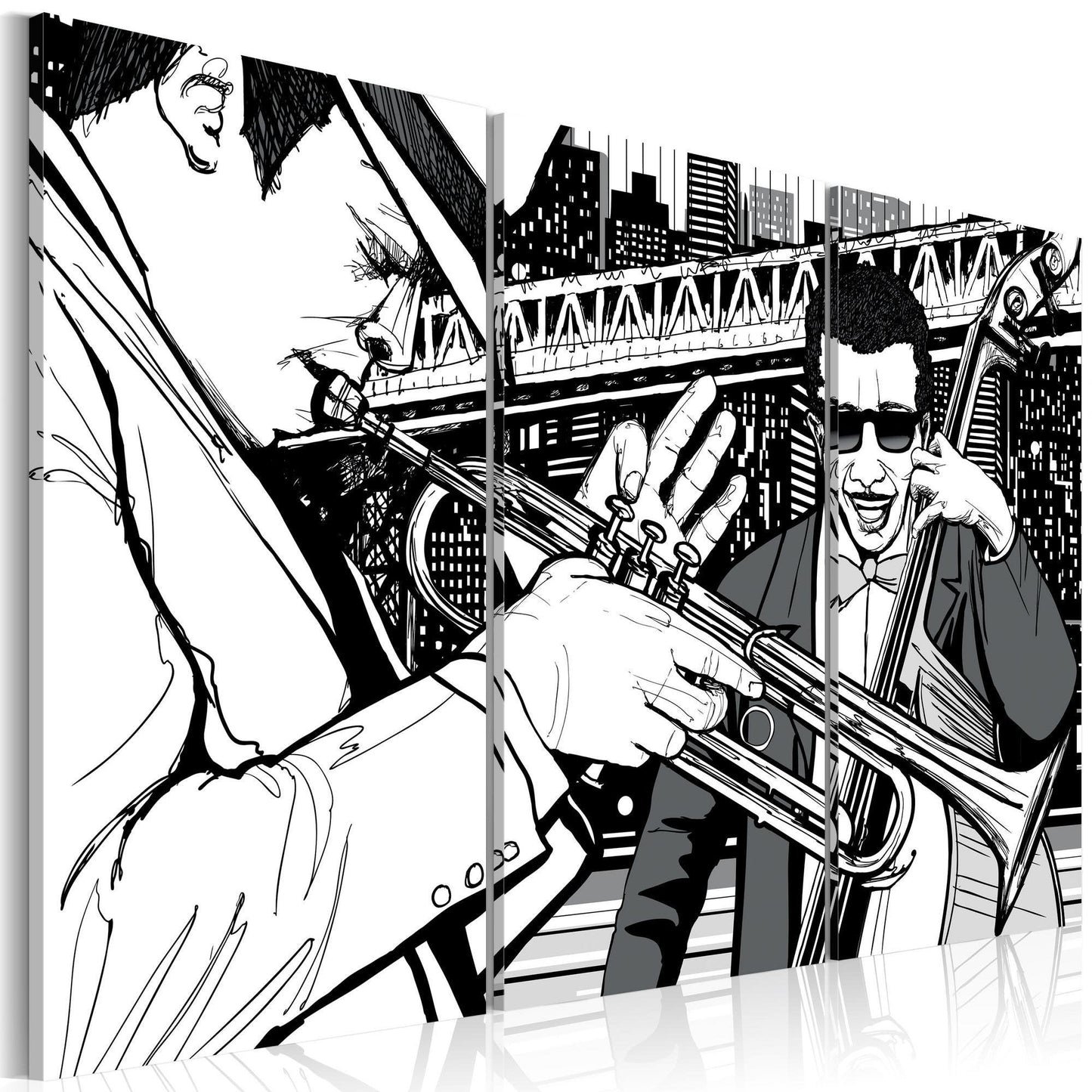 Canvas Print - Jazz concert on the background of New York skyscrapers - www.trendingbestsellers.com
