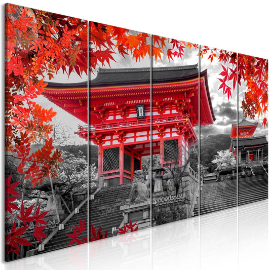 Canvas Print - Kyoto, Japan (5 Parts) Narrow - www.trendingbestsellers.com