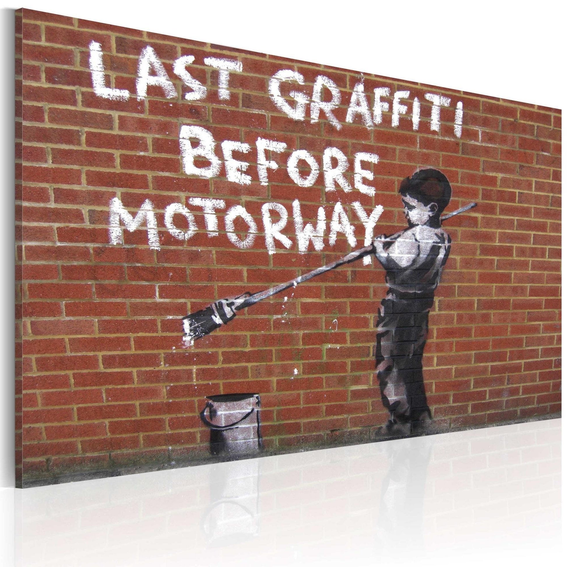 Canvas Print - Last graffiti before motorway (Banksy) - www.trendingbestsellers.com