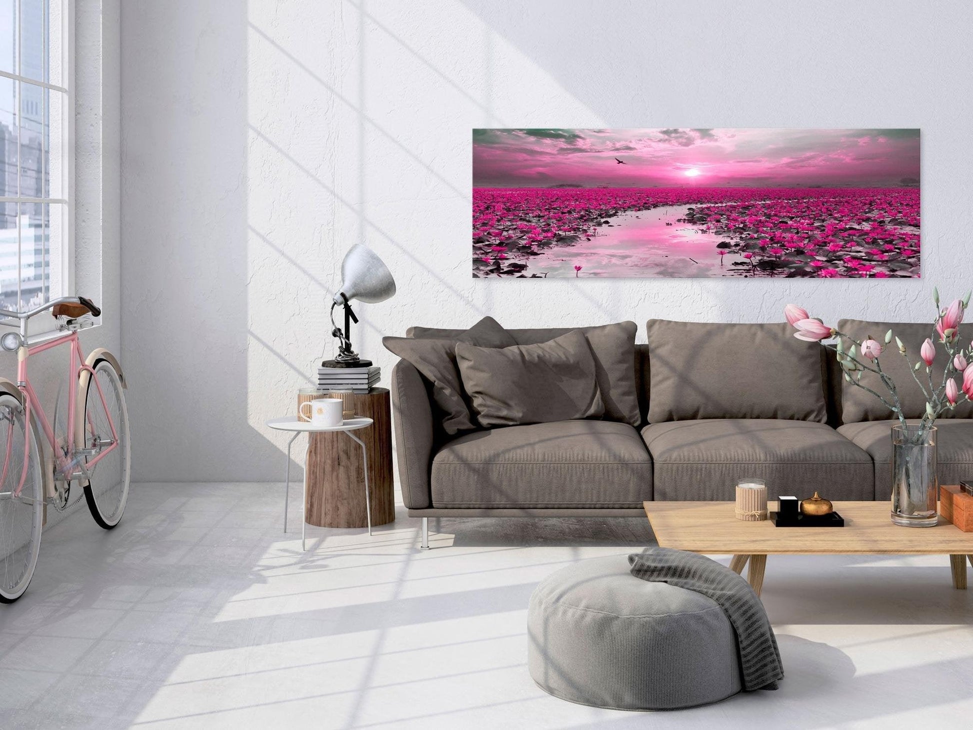 Canvas Print - Lilies and Sunset (1 Part) Narrow - www.trendingbestsellers.com