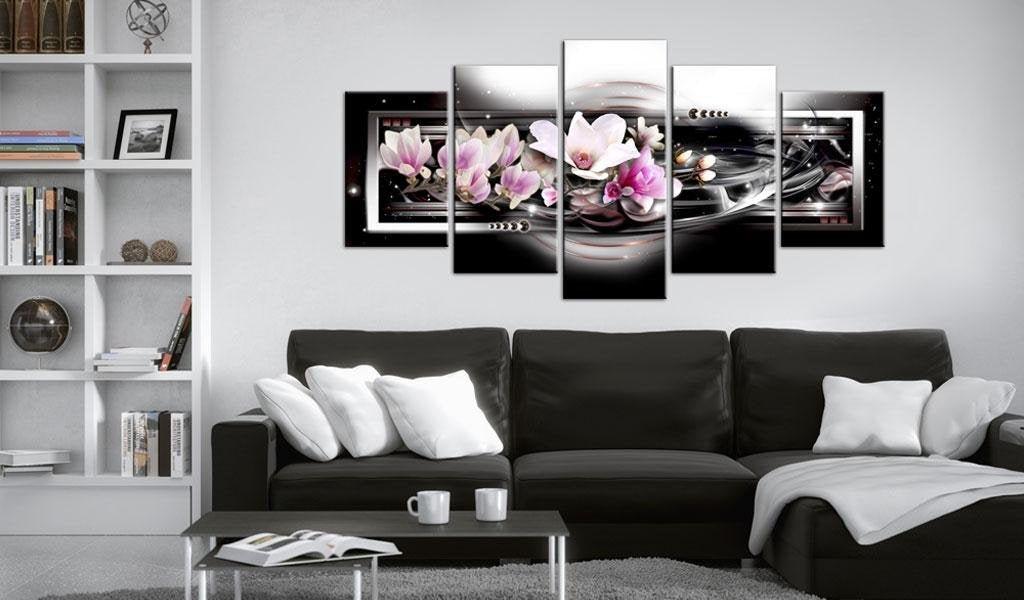 Canvas Print - Magnolias on a black background - www.trendingbestsellers.com