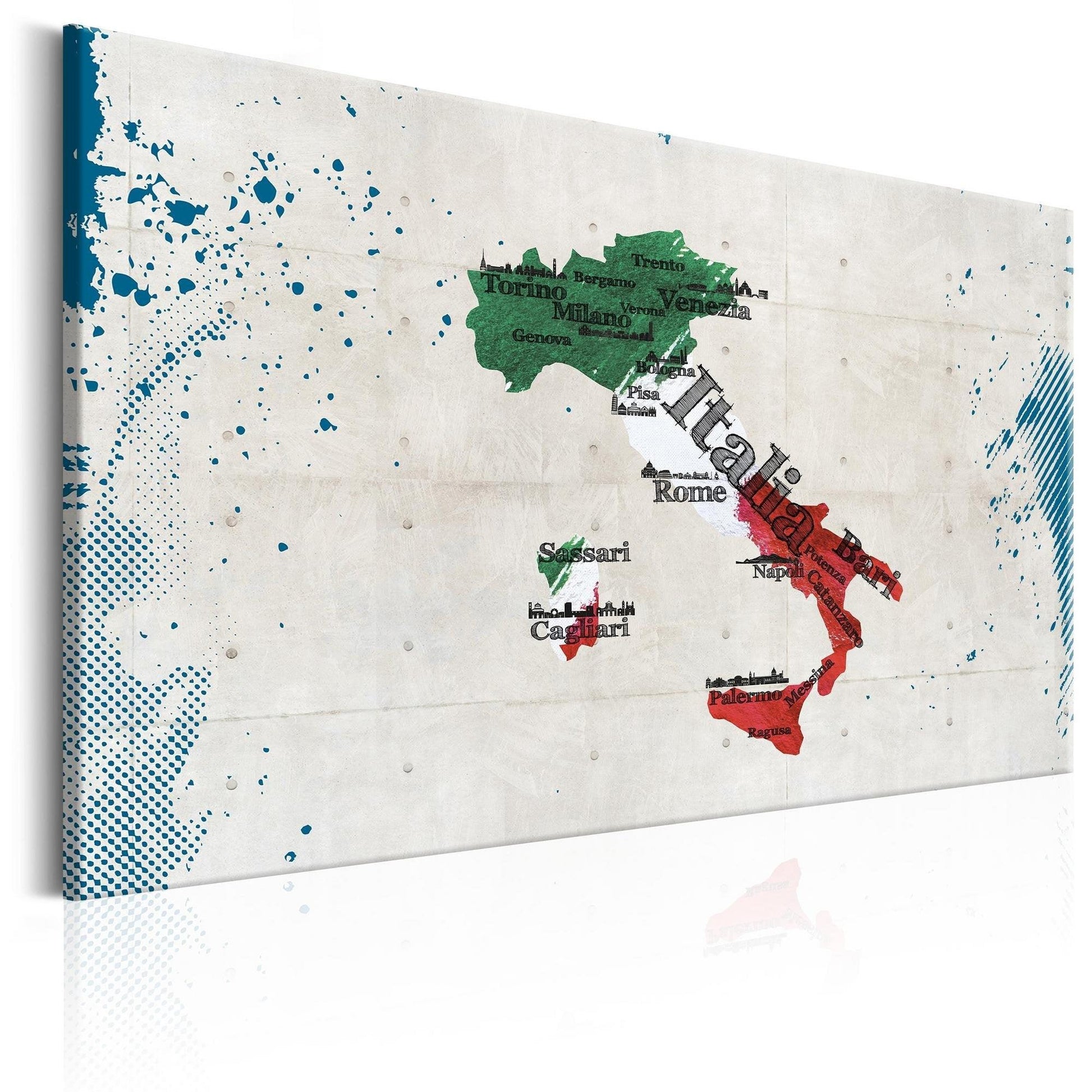 Canvas Print - Map: Italy - www.trendingbestsellers.com
