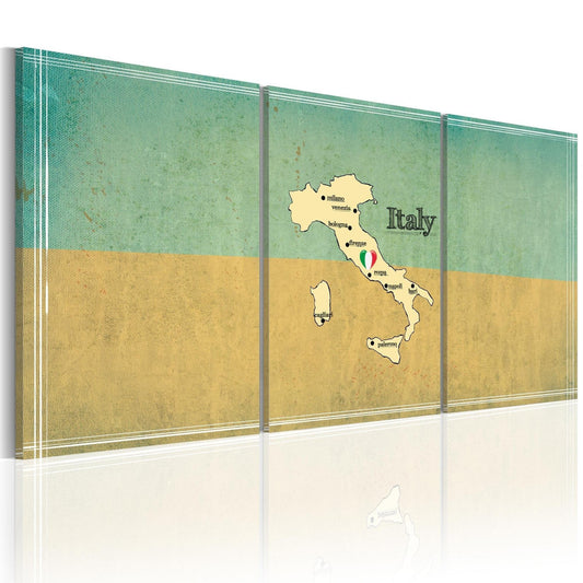 Canvas Print - map: Italy - www.trendingbestsellers.com