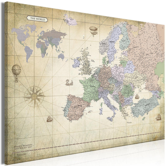 Canvas Print - Map of Europe (1 Part) Wide - www.trendingbestsellers.com