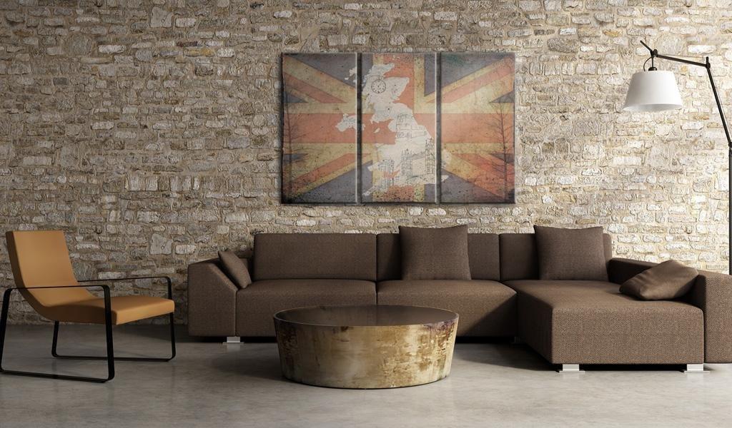 Canvas Print - Map of Great Britain - triptych - www.trendingbestsellers.com