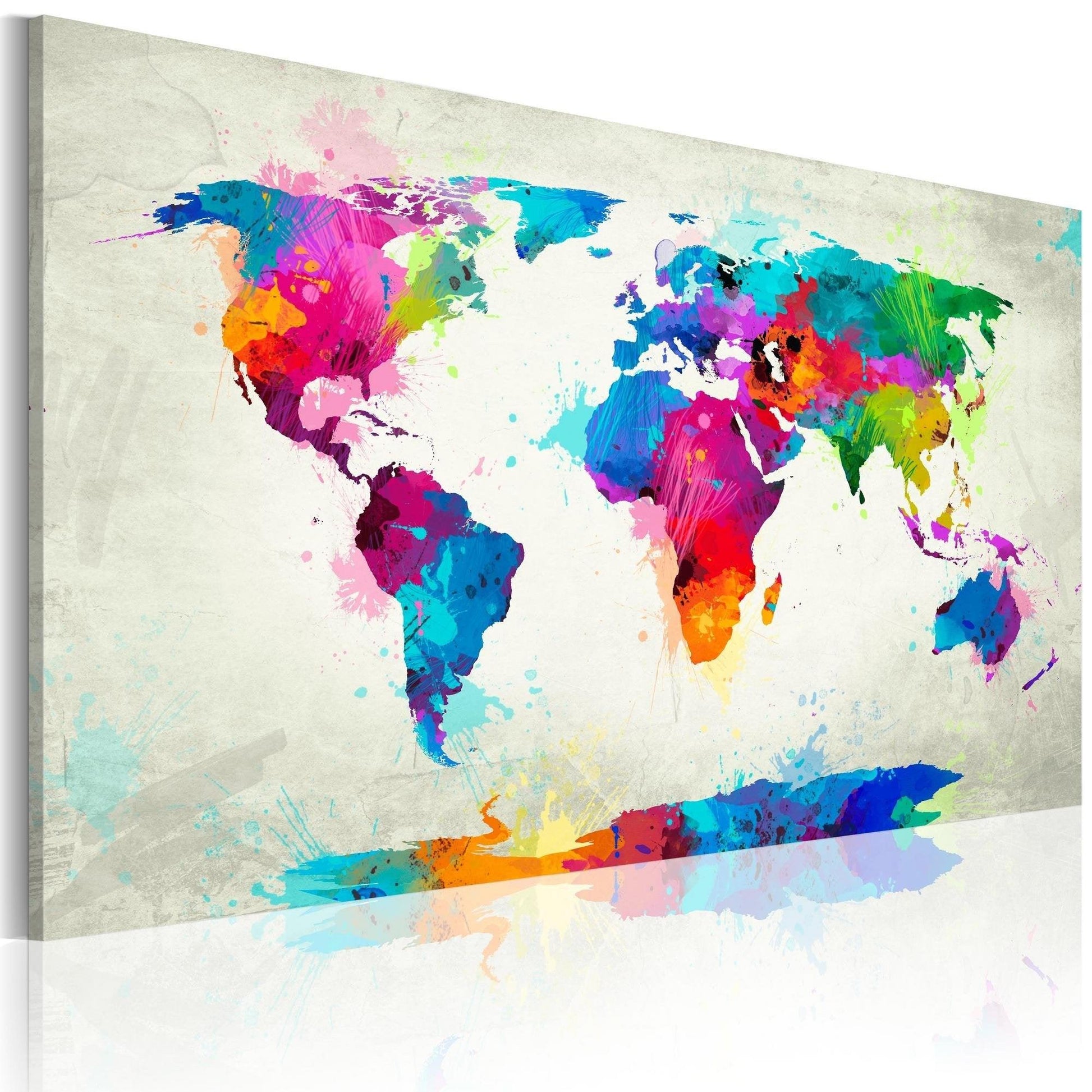 Canvas Print - Map of the world - an explosion of colors - www.trendingbestsellers.com