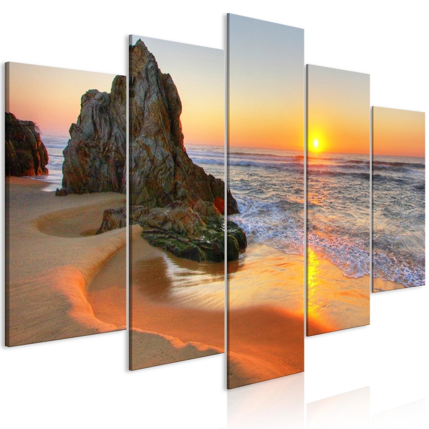 Canvas Print - Meeting at Sunset (5 Parts) Wide - www.trendingbestsellers.com