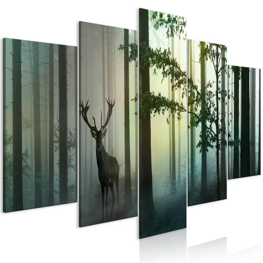 Canvas Print - Morning (5 Parts) Wide Green - www.trendingbestsellers.com