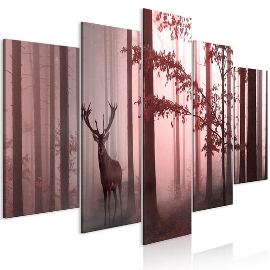 Canvas Print - Morning (5 Parts) Wide Pink - www.trendingbestsellers.com