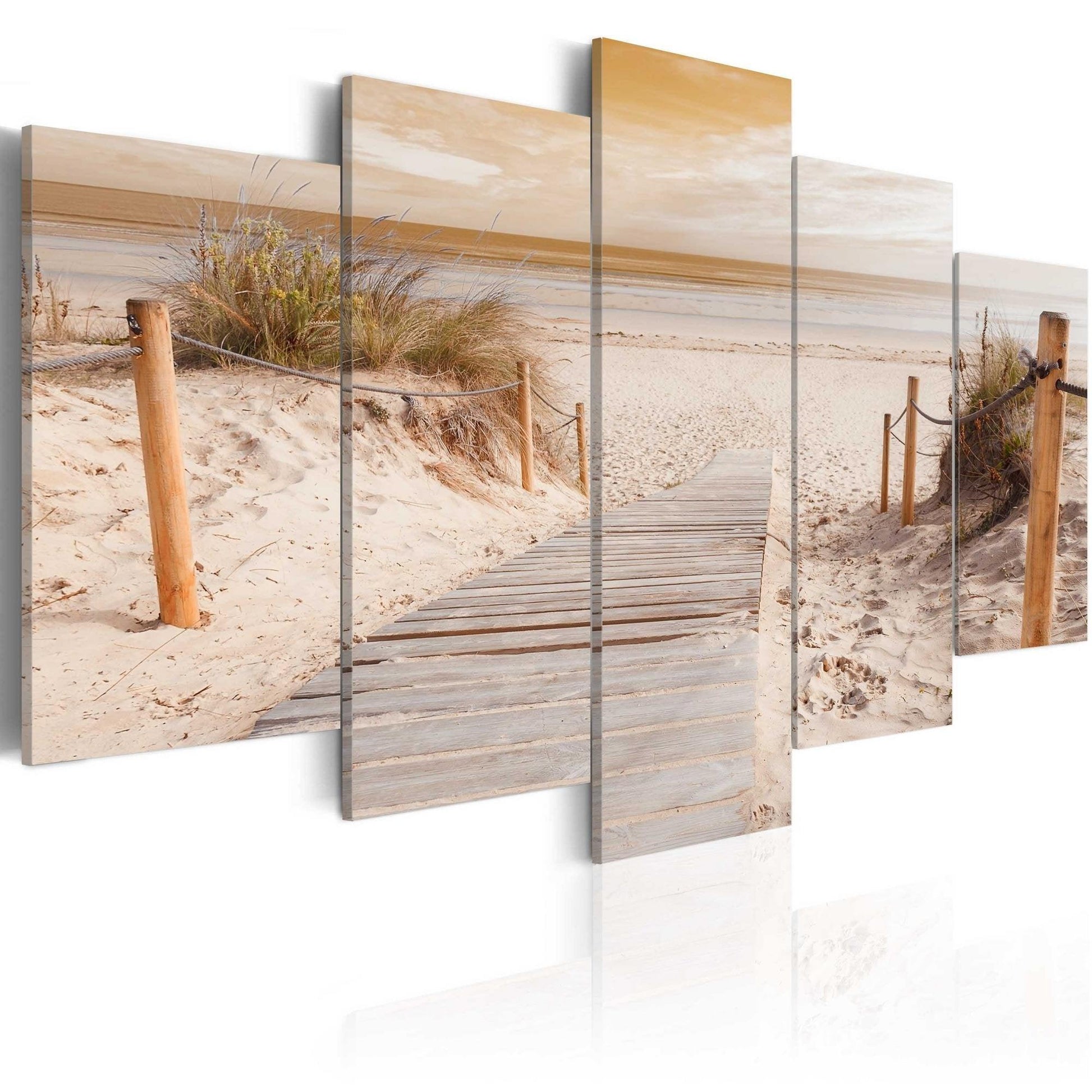 Canvas Print - Morning on the beach - sepia - www.trendingbestsellers.com
