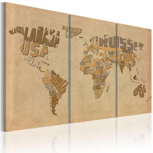 Canvas Print - Old map of the World - triptych - www.trendingbestsellers.com