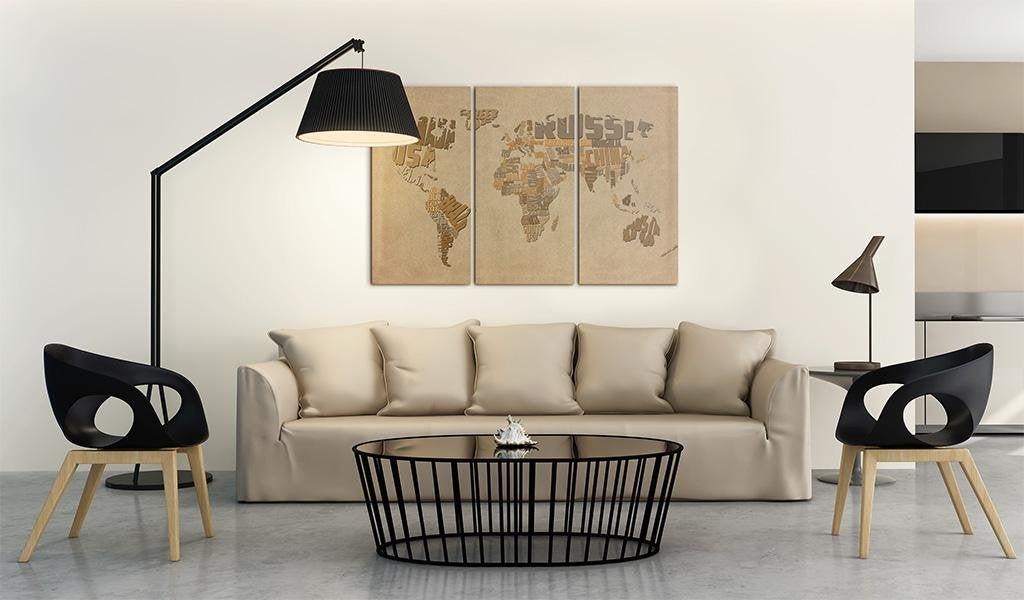 Canvas Print - Old map of the World - triptych - www.trendingbestsellers.com