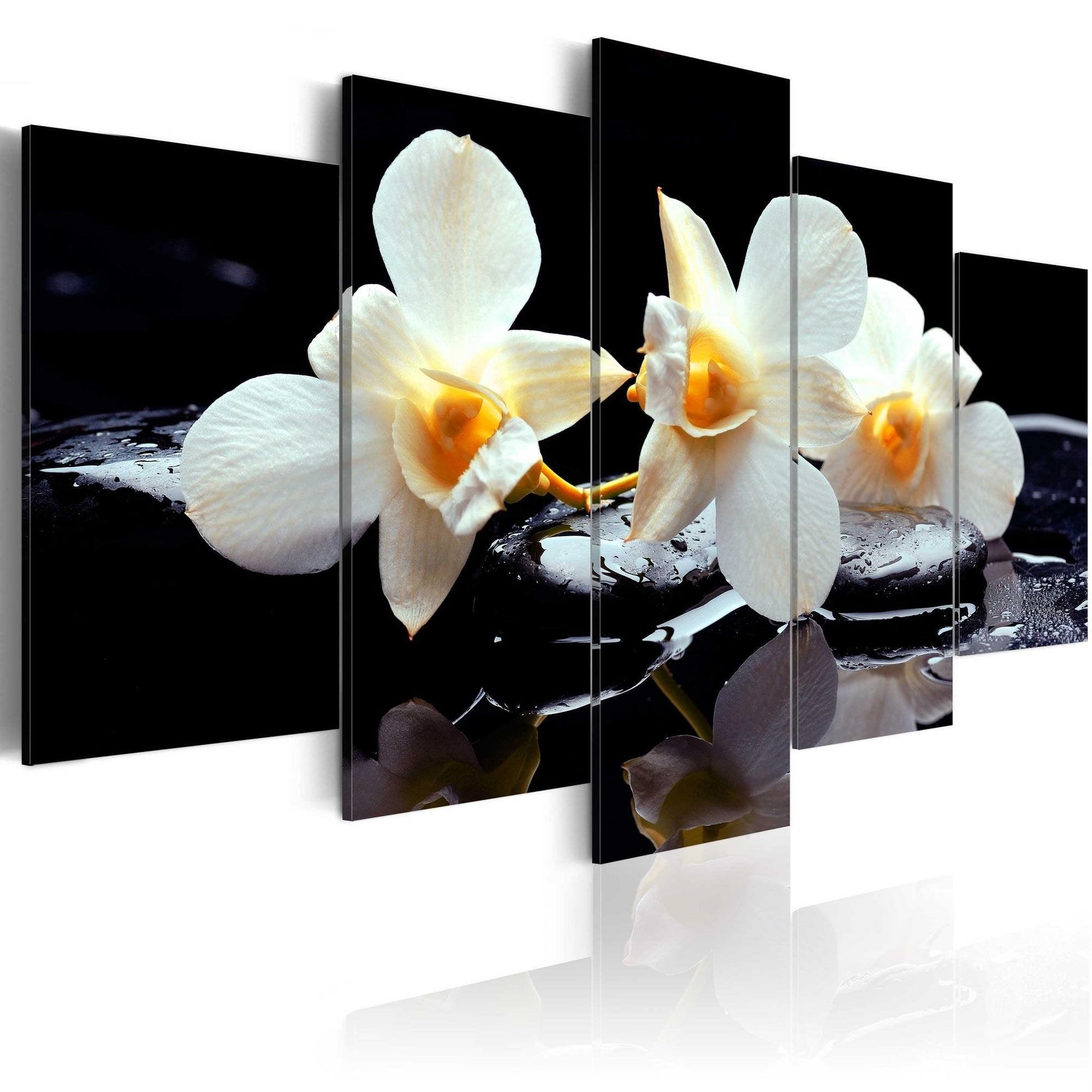Canvas Print - Orchids with orange accent - www.trendingbestsellers.com
