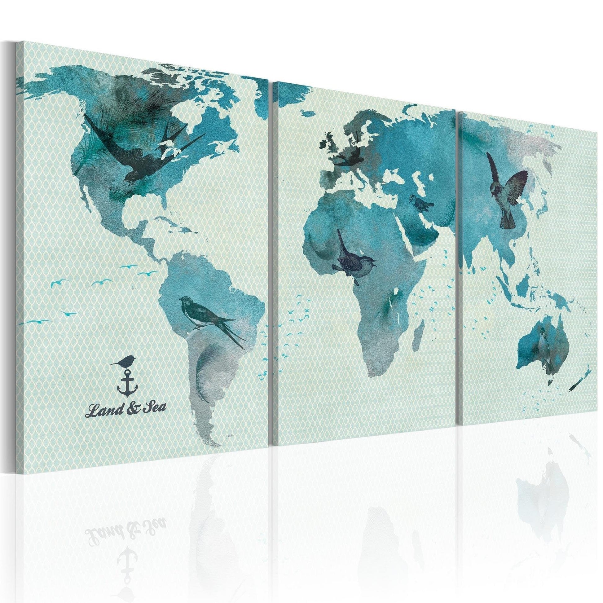 Canvas Print - Ornithological map of the World - www.trendingbestsellers.com