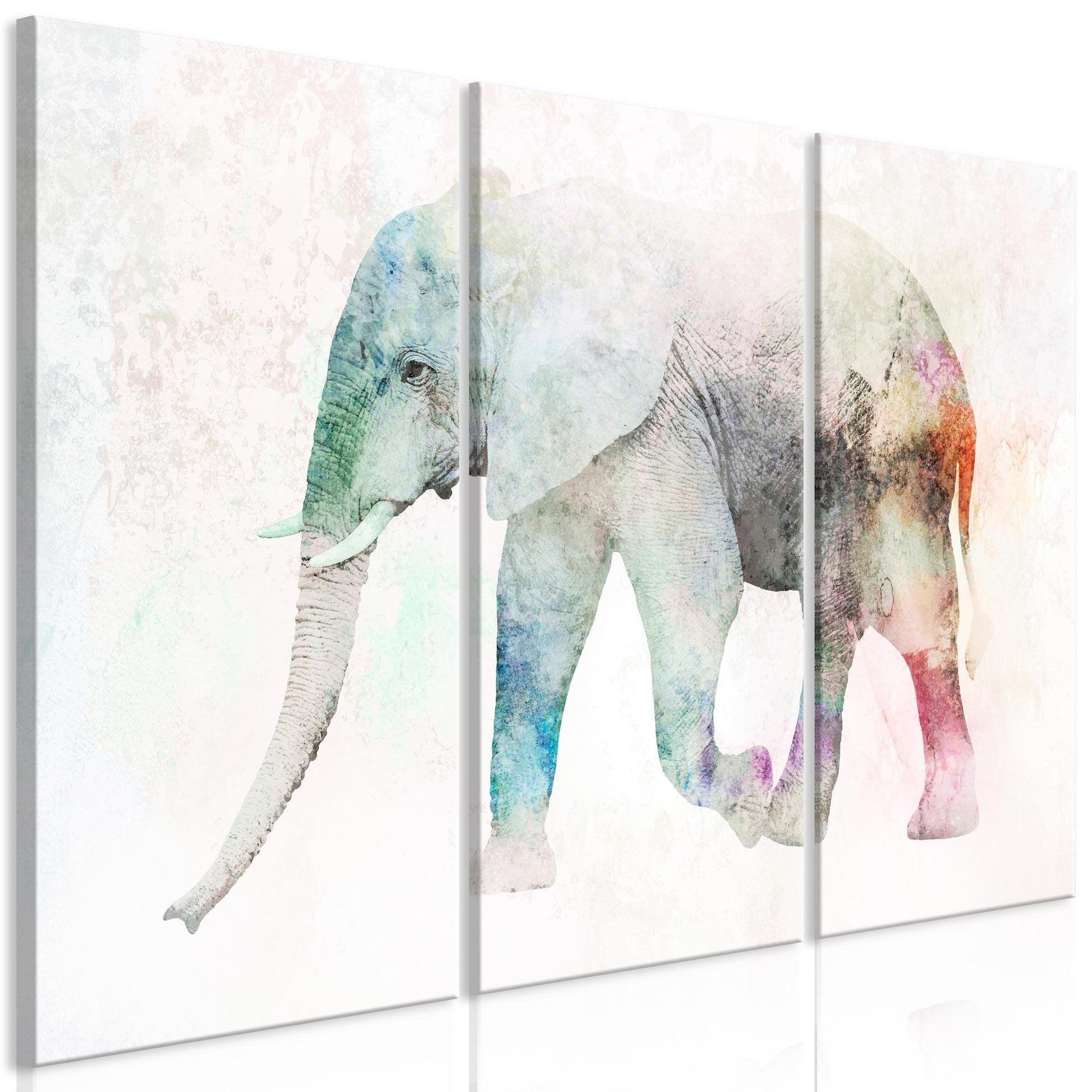 Canvas Print - Painted Elephant (3 Parts) - www.trendingbestsellers.com