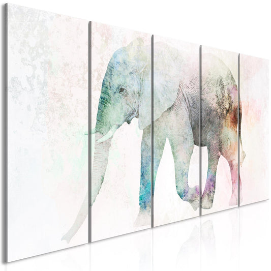 Canvas Print - Painted Elephant (5 Parts) Narrow - www.trendingbestsellers.com