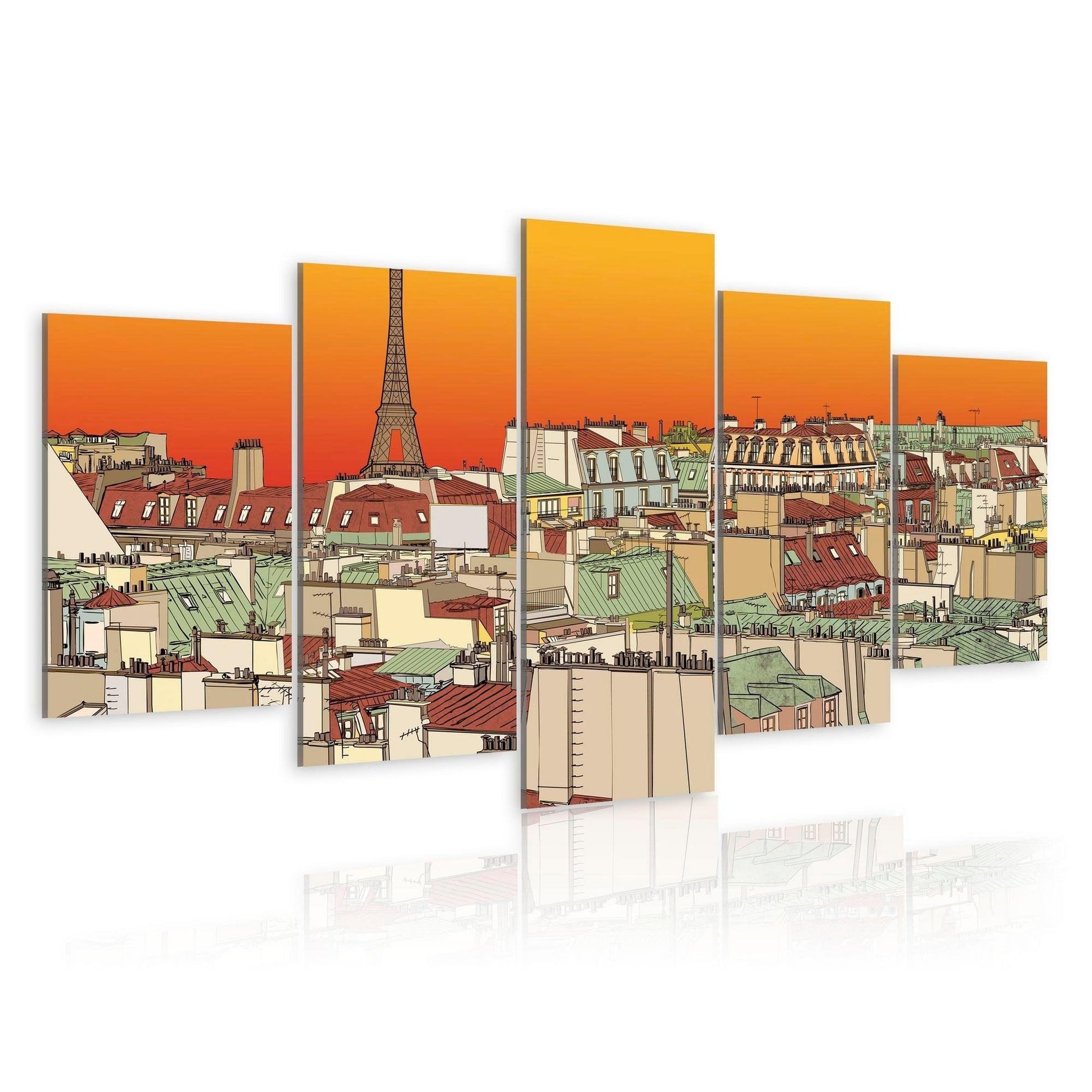 Canvas Print - Parisian sky in orange colour - www.trendingbestsellers.com