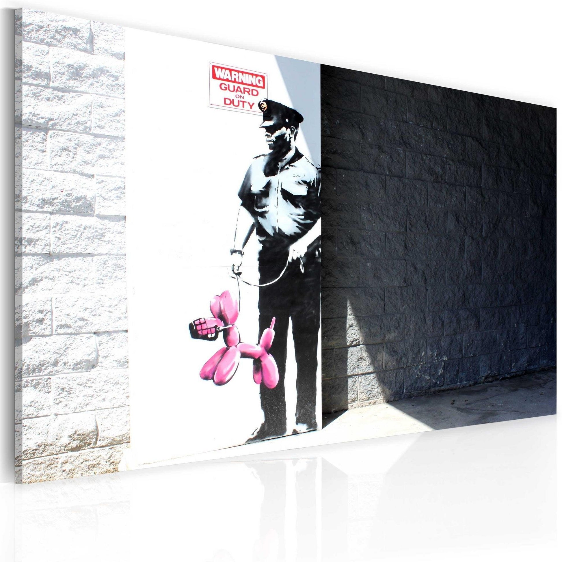 Canvas Print - Police guard and pink balloon dog (Banksy) - www.trendingbestsellers.com