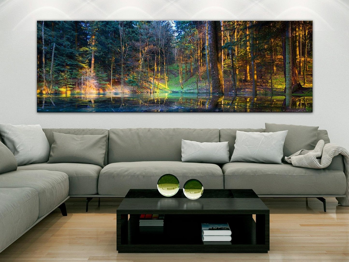 Canvas Print - Pond in the Forest (1 Part) Narrow - www.trendingbestsellers.com