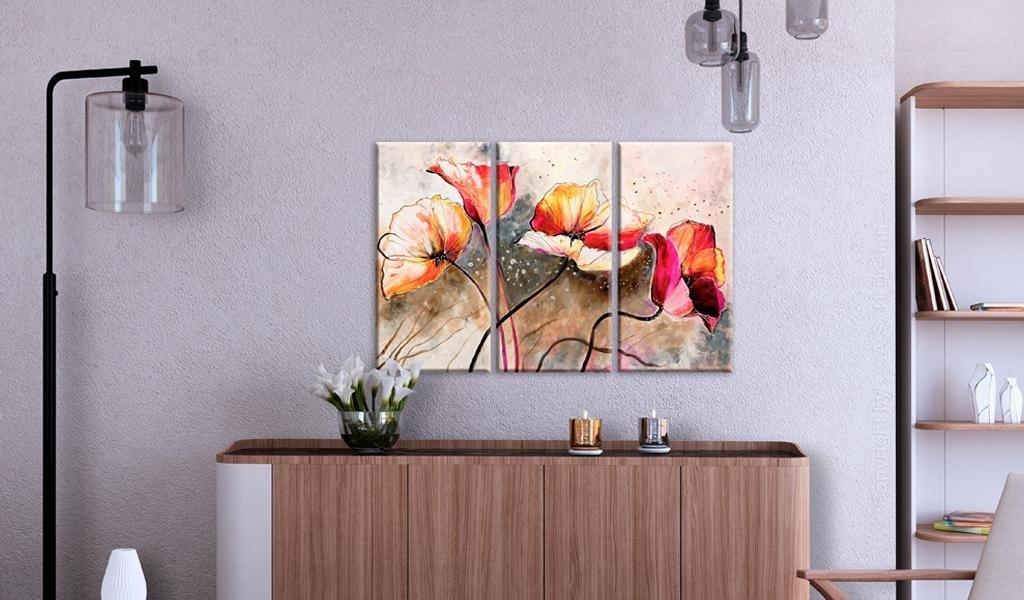 Canvas Print - Poppies lashed by the wind - www.trendingbestsellers.com