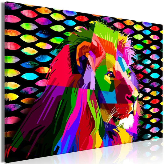 Canvas Print - Rainbow Lion (1 Part) Wide - www.trendingbestsellers.com