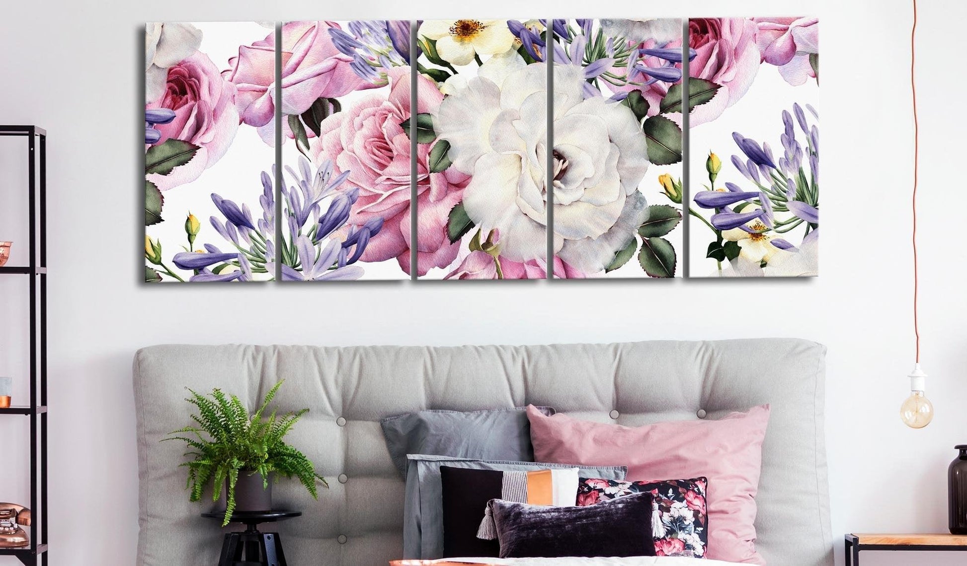 Canvas Print - Rose Composition (5 Parts) Narrow Colourful - www.trendingbestsellers.com