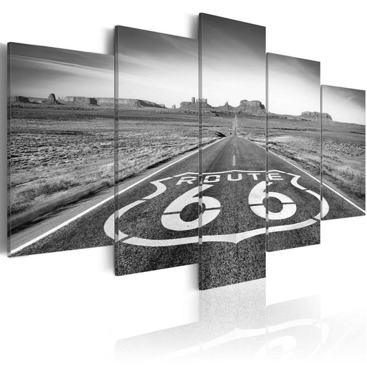 Canvas Print - Route 66 - black and white - www.trendingbestsellers.com