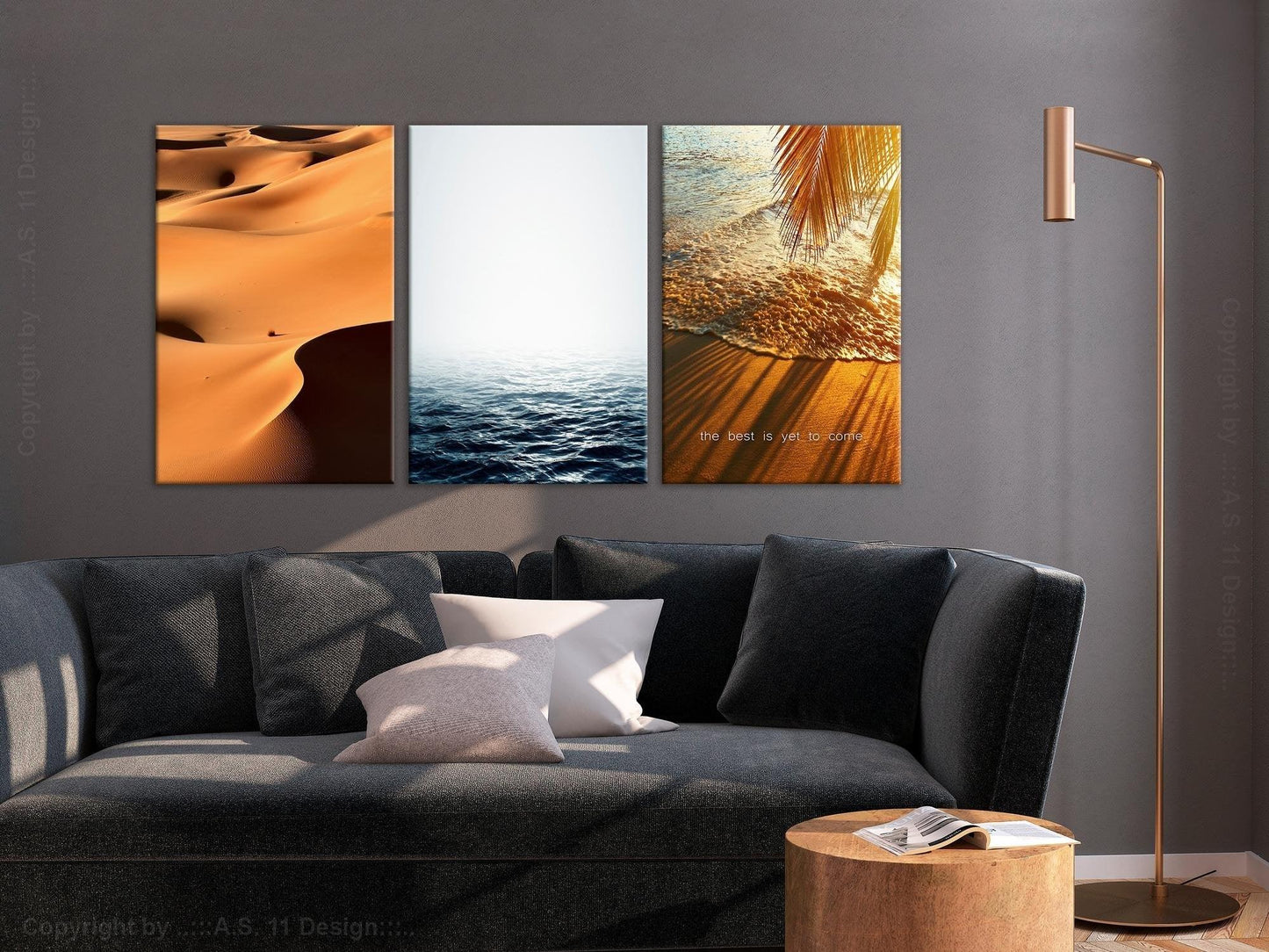 Canvas Print - Sand and Water (3 Parts) - www.trendingbestsellers.com