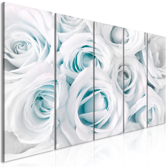 Canvas Print - Satin Rose (5 Parts) Narrow Turquoise - www.trendingbestsellers.com