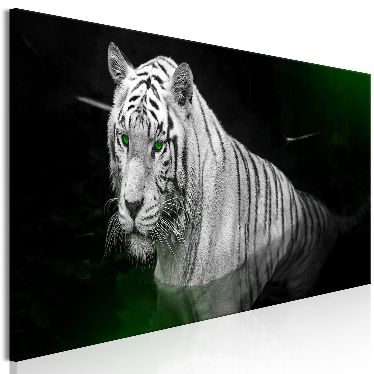 Canvas Print - Shining Tiger (1 Part) Green Narrow - www.trendingbestsellers.com