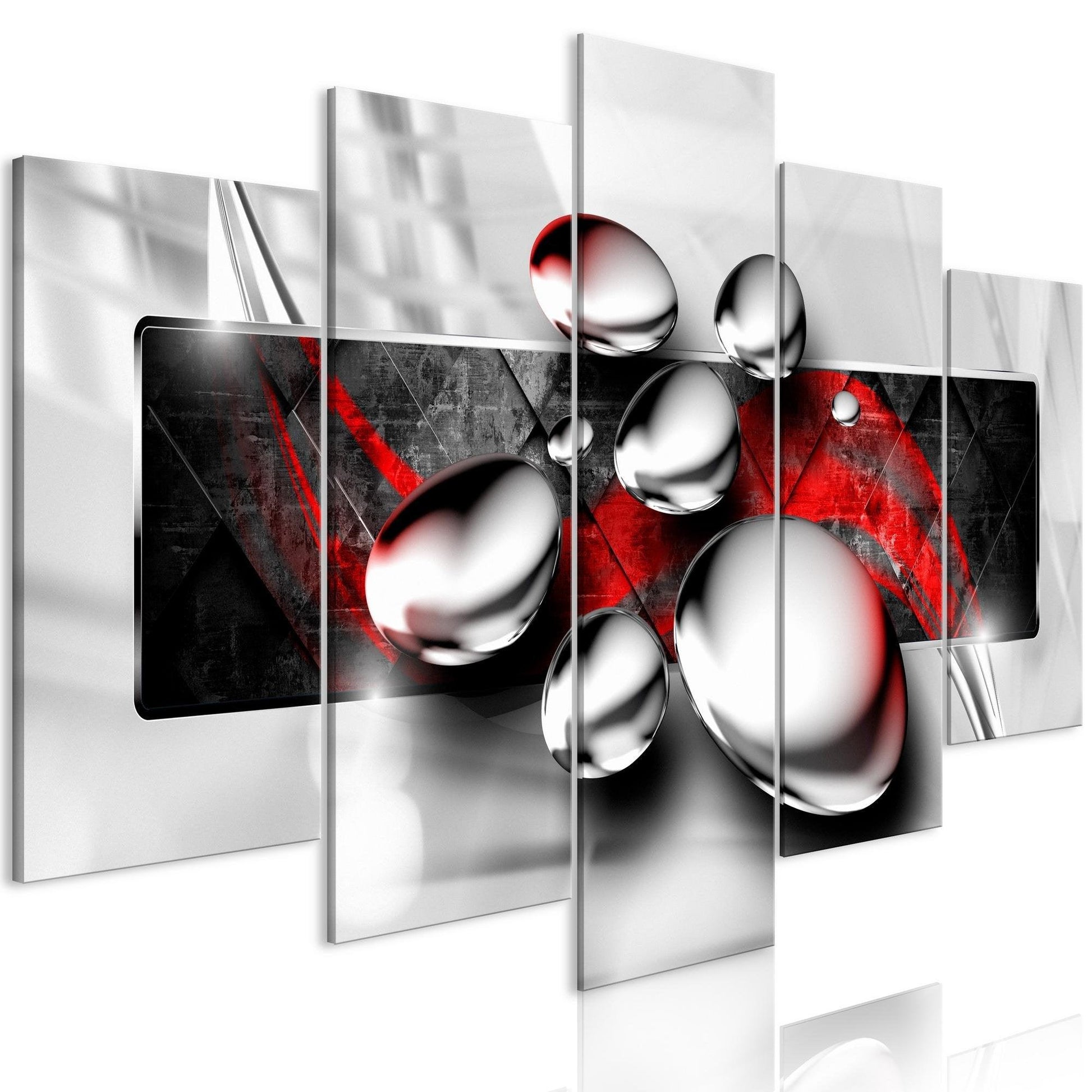Canvas Print - Shiny Stones (5 Parts) Wide Red - www.trendingbestsellers.com