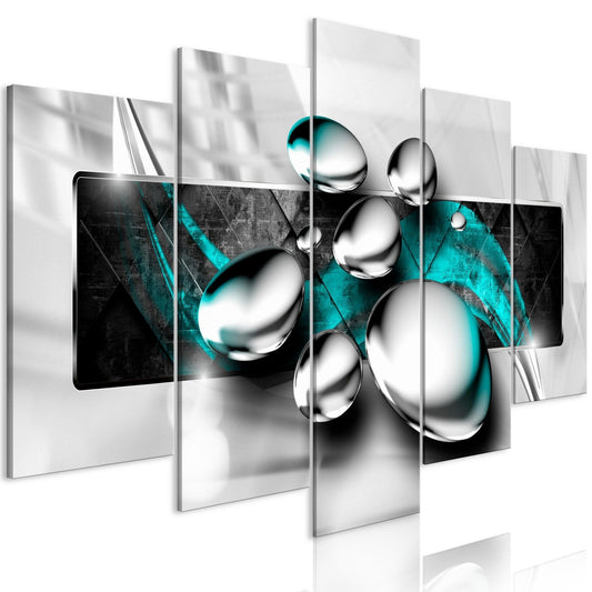 Canvas Print - Shiny Stones (5 Parts) Wide Turquoise - www.trendingbestsellers.com
