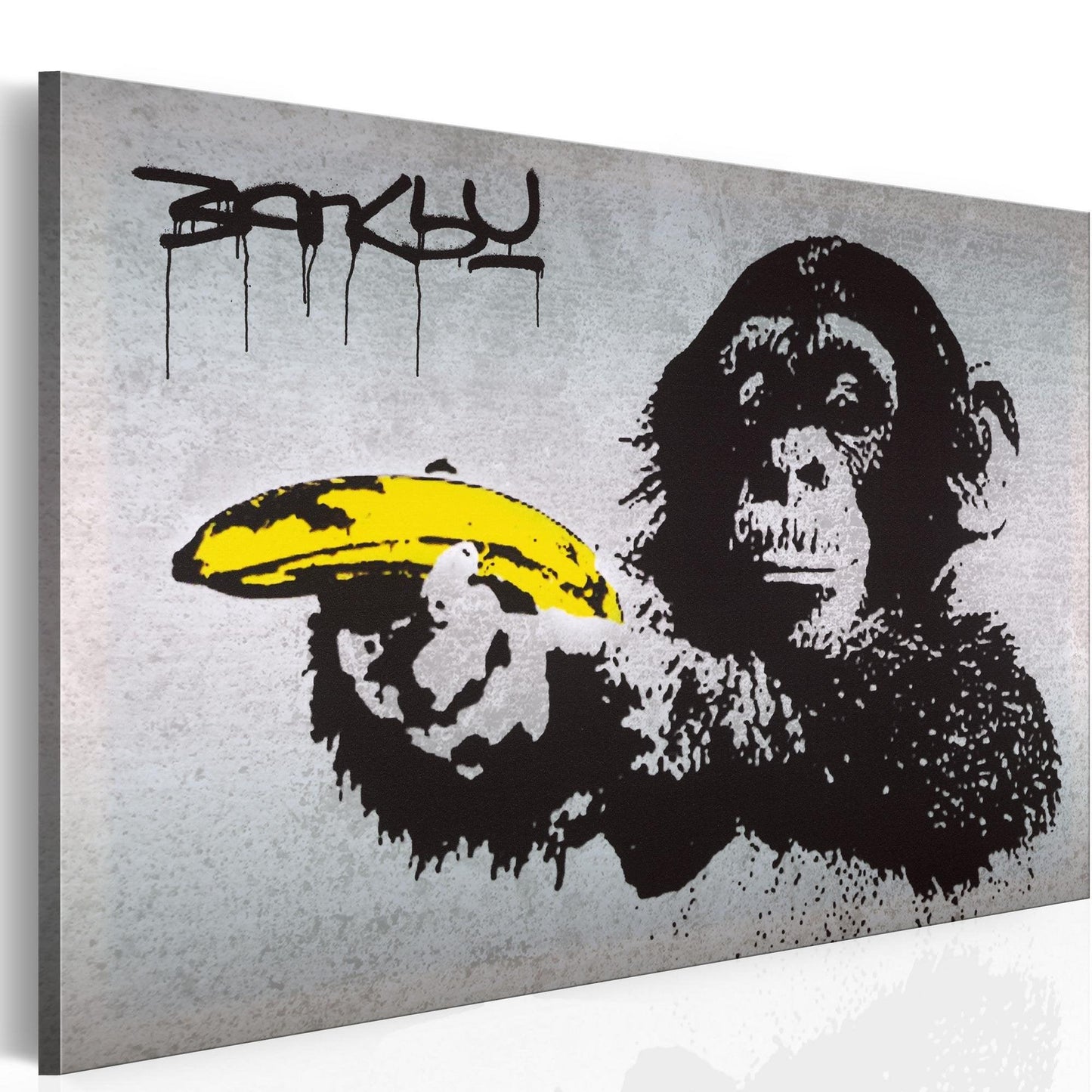 Canvas Print - Stop or the monkey will shoot! (Banksy) - www.trendingbestsellers.com