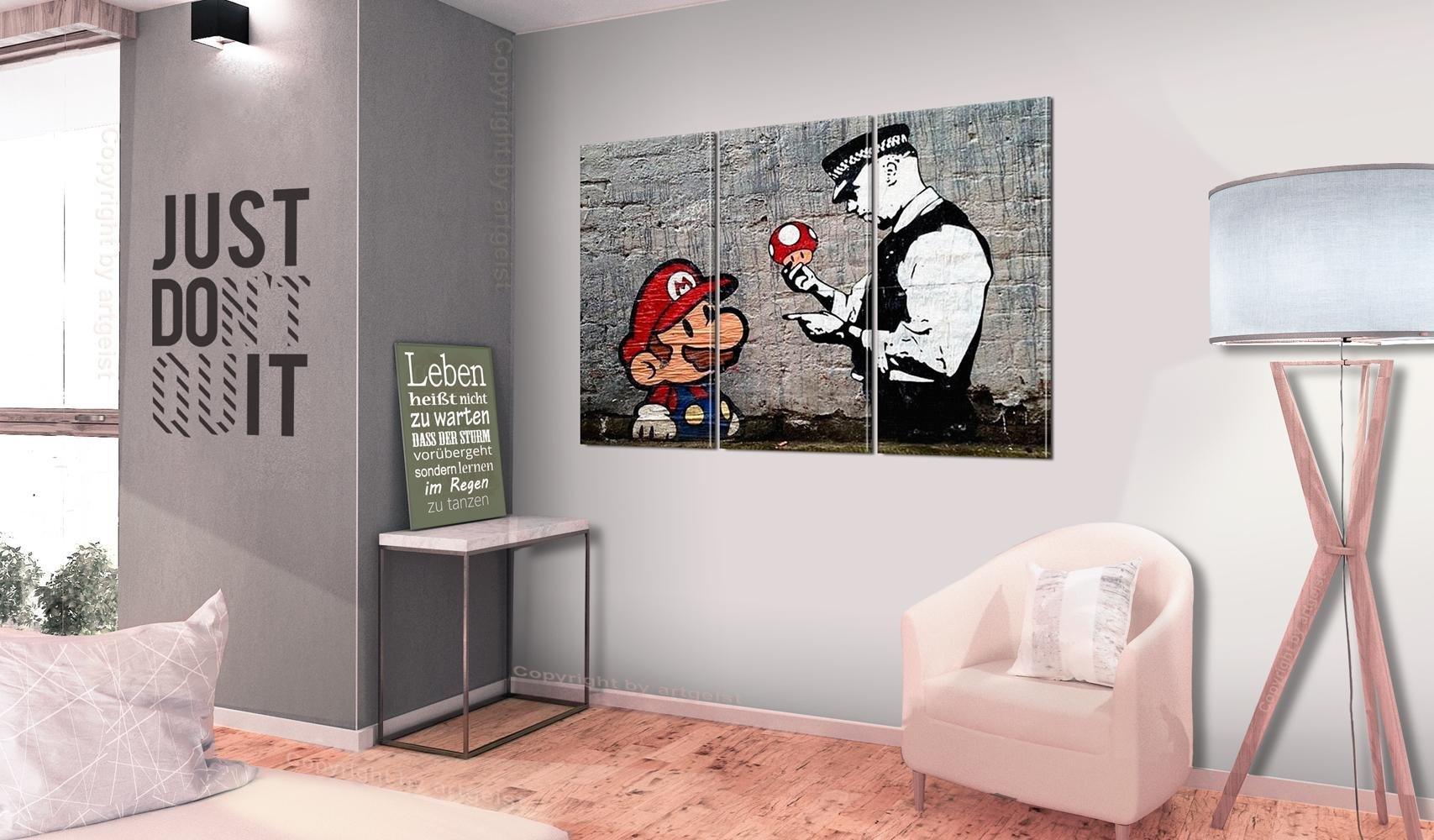 Canvas Print - Super Mario Mushroom Cop by Banksy - www.trendingbestsellers.com