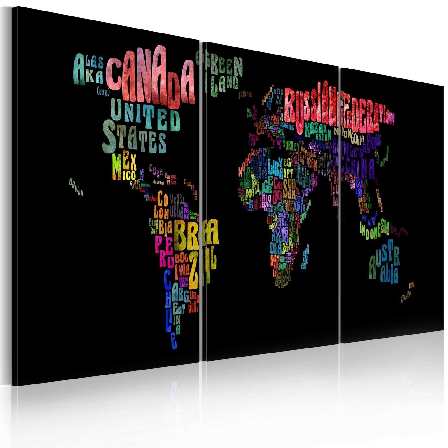 Canvas Print - Text map of the World - www.trendingbestsellers.com