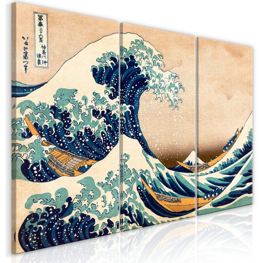 Canvas Print - The Great Wave off Kanagawa (3 Parts) - www.trendingbestsellers.com