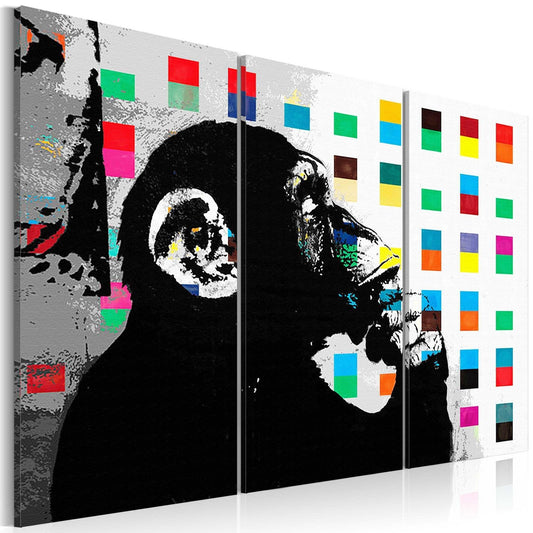 Canvas Print - The Thinker Monkey by Banksy - www.trendingbestsellers.com