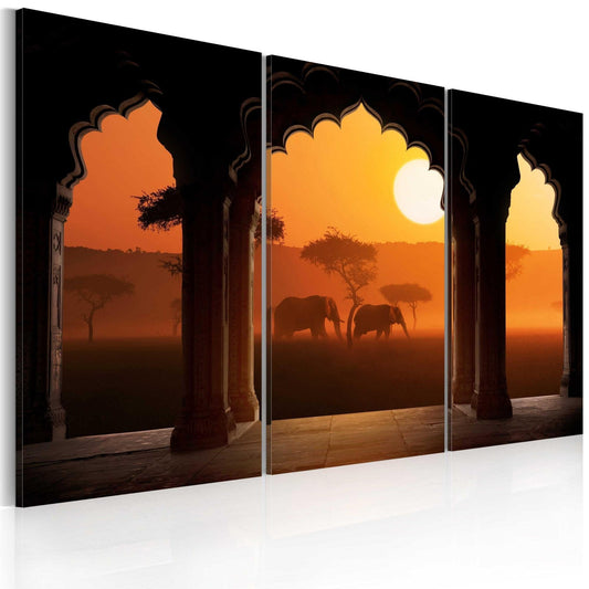Canvas Print - The tranquillity of Africa - triptych - www.trendingbestsellers.com
