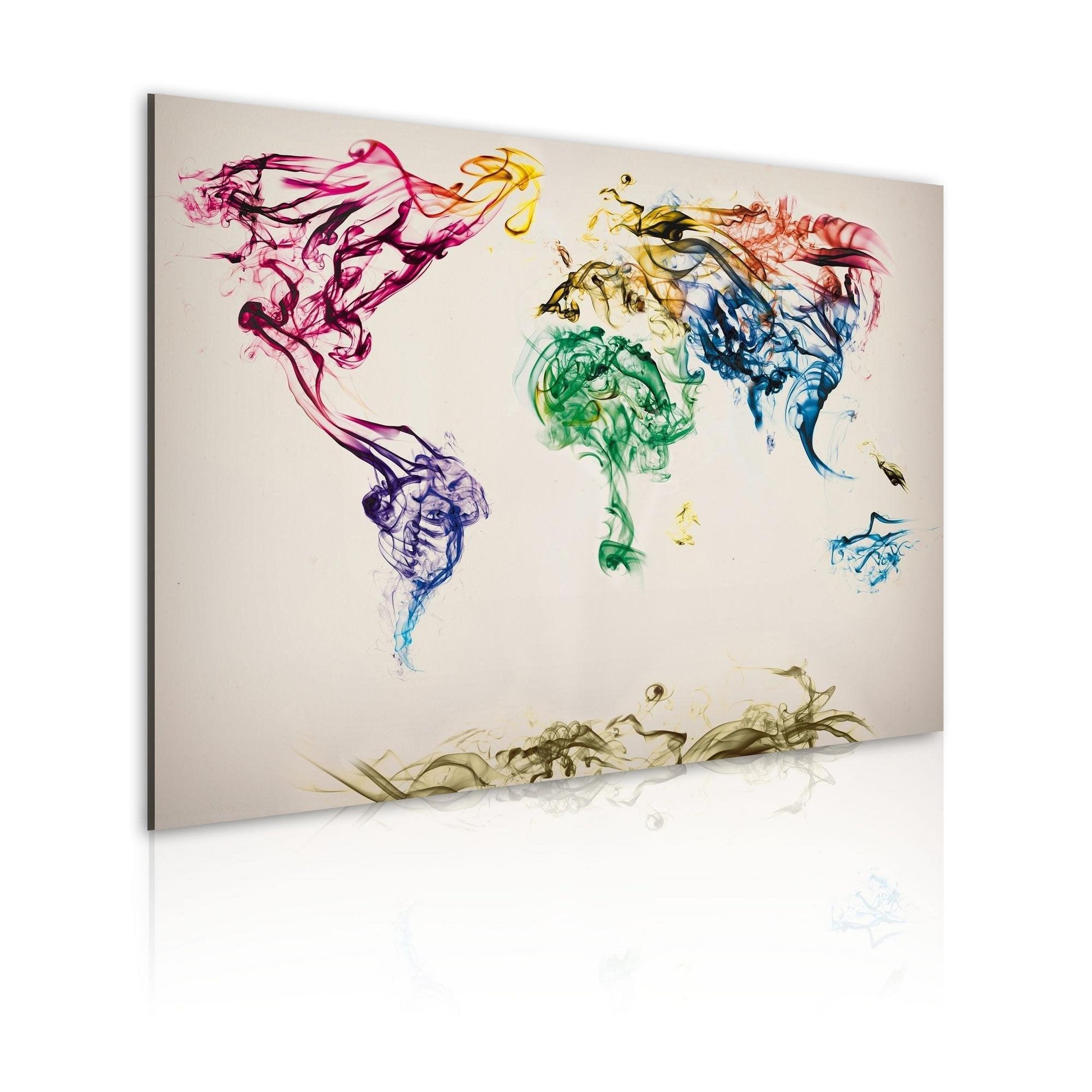 Canvas Print - The World map - colored smoke trails - www.trendingbestsellers.com