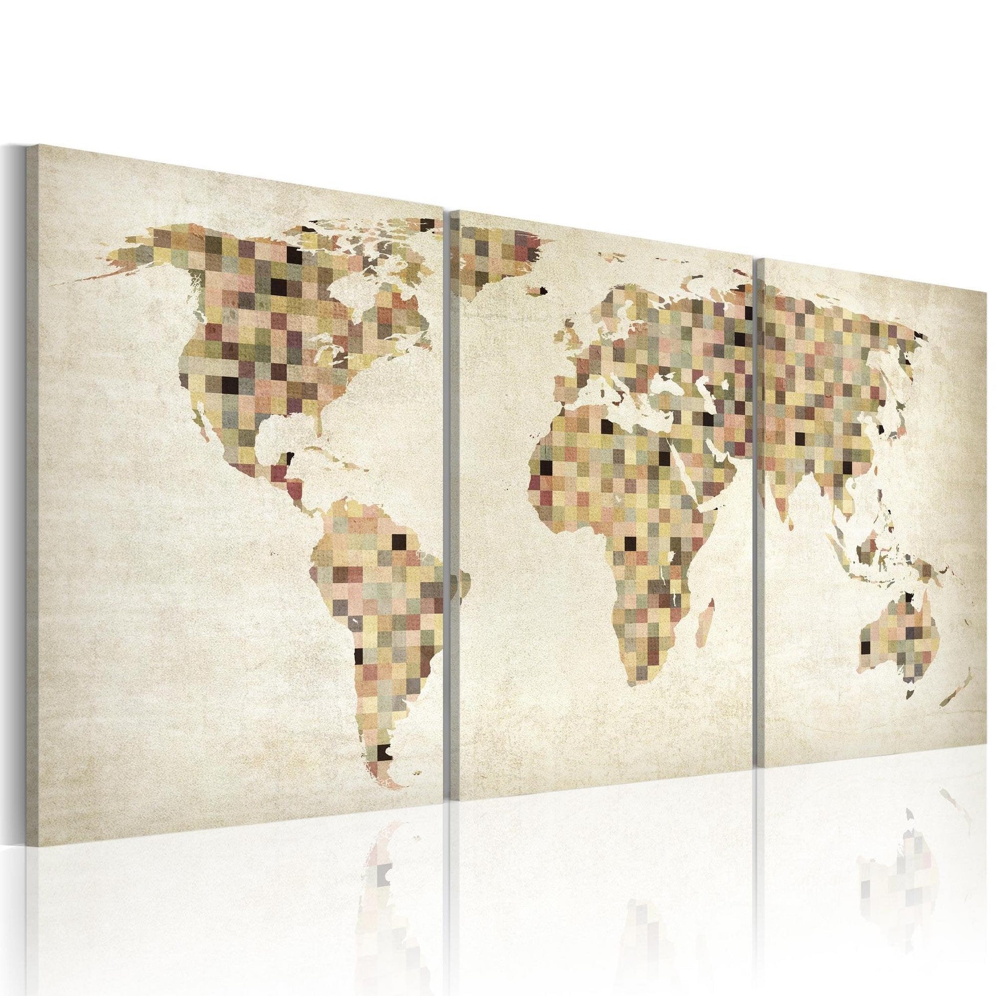 Canvas Print - The World map - squares - www.trendingbestsellers.com