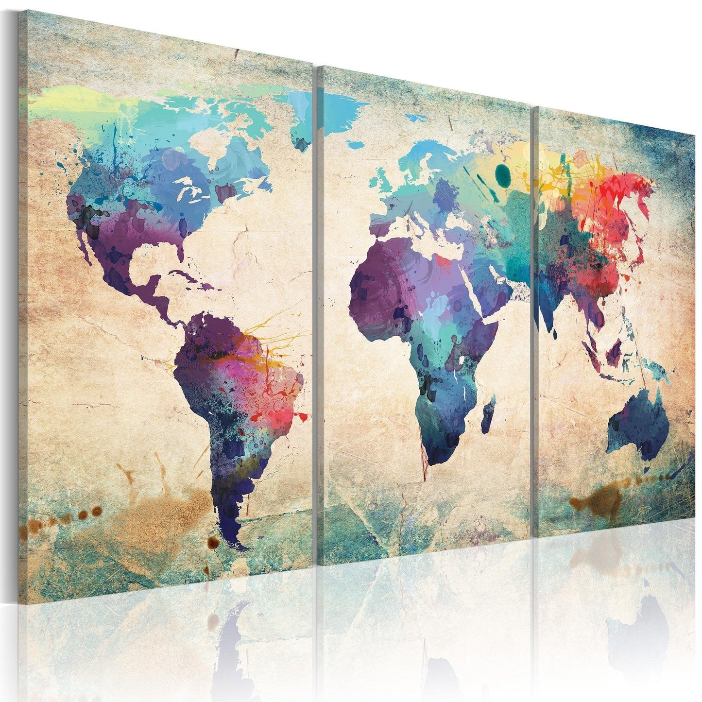 Canvas Print - The World painted with watercolors - www.trendingbestsellers.com
