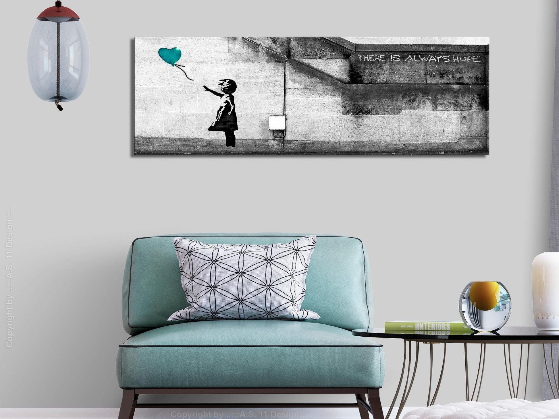 Canvas Print - There is Always Hope (1 Part) Narrow Turquoise - www.trendingbestsellers.com